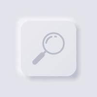 Magnifying glass icon, White Neumorphism soft UI Design for Web design, Application UI and more, Button, Vector. vector