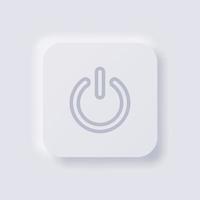 Power button icon, White Neumorphism soft UI Design for Web design, Application UI and more, Button, Vector. vector