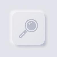 Magnifying glass icon, White Neumorphism soft UI Design for Web design, Application UI and more, Button, Vector. vector