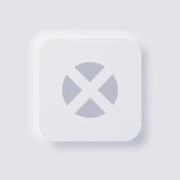 Cross icon, White Neumorphism soft UI Design for Web design, Application UI and more, Button, Vector. vector