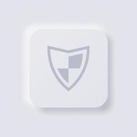 Shield icon, White Neumorphism soft UI Design for Web design, Application UI and more, Button, Vector. vector