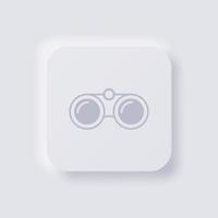 Binoculars icon, White Neumorphism soft UI Design for Web design, Application UI and more, Button, Vector. vector