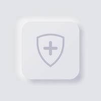 Shield icon, White Neumorphism soft UI Design for Web design, Application UI and more, Button, Vector. vector