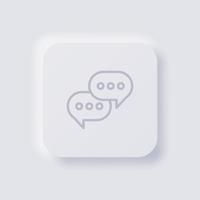 Speech balloon icon, White Neumorphism soft UI Design for Web design, Application UI and more, Button, Vector. vector