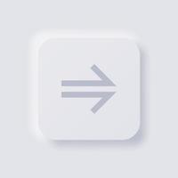 Arrow icon, White Neumorphism soft UI Design for Web design, Application UI and more, Button, Vector. vector