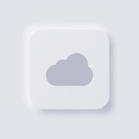 Cloud Icon, White Neumorphism soft UI Design for Web design, Application UI and more, Button, Vector. vector