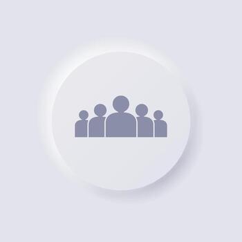Group of people Icon, White Neumorphism soft UI Design for Web design, Application UI and more, Button, Vector. vector