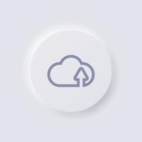 Cloud upload Icon, White Neumorphism soft UI Design for Web design, Application UI and more, Button, Vector. vector