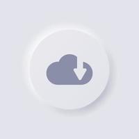 Cloud download Icon, White Neumorphism soft UI Design for Web design, Application UI and more, Button, Vector. vector