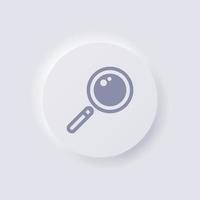 Magnifying Glass icon, White Neumorphism soft UI Design for Web design, Application UI and more, Button, Vector. vector