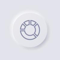 Pie chart icon, White Neumorphism soft UI Design for Web design, Application UI and more, Button, Vector. vector