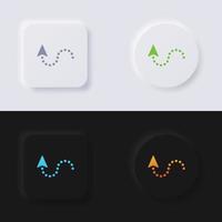 Arrow dot line navigation icon set, Multicolor neumorphism button soft UI Design for Web design, Application UI and more, Icon set, Button, Vector. vector