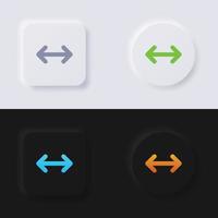 conjunto de iconos de flecha de dos cabezas, diseño de interfaz de usuario suave de botón de neumorfismo multicolor para diseño web, interfaz de usuario de aplicación y más, botón, vector. vector