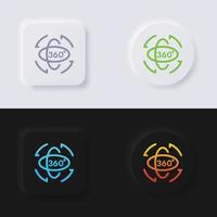 Rotating 360 degrees button, Icon set, Multicolor neumorphism button soft UI Design for Web design, Application UI and more, Button, Vector. vector