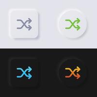 Shuffle button icon set, Multicolor neumorphism button soft UI Design for Web design, Application UI and more, Button, Vector. vector