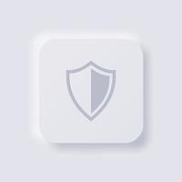 Shield icon, White Neumorphism soft UI Design for Web design, Application UI and more, Button, Vector. vector