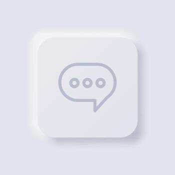 Speech balloon icon, White Neumorphism soft UI Design for Web design, Application UI and more, Button, Vector. vector