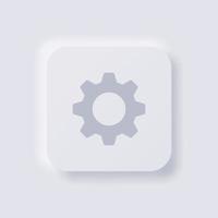 Cog icon, White Neumorphism soft UI Design for Web design, Application UI and more, Button, Vector. vector