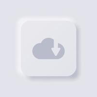 icono de carga en la nube, diseño de interfaz de usuario suave de neumorfismo blanco para diseño web, interfaz de usuario de aplicación y más, botón, vector. vector