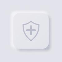 Shield icon, White Neumorphism soft UI Design for Web design, Application UI and more, Button, Vector. vector