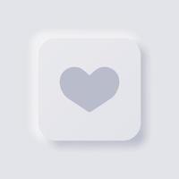 Heart icon, White Neumorphism soft UI Design for Web design, Application UI and more, Button, Vector. vector