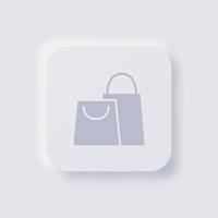 Shopping bag icon, White Neumorphism soft UI Design for Web design, Application UI and more, Button, Vector. vector