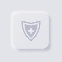 icono de escudo, diseño de interfaz de usuario suave de neumorfismo blanco para diseño web, interfaz de usuario de aplicación y más, botón, vector. vector