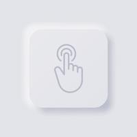 Finger touch icon, White Neumorphism soft UI Design for Web design, Application UI and more, Button, Vector. vector