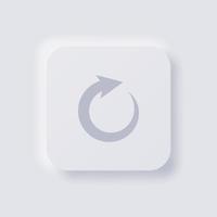 Circular arrow icon, White Neumorphism soft UI Design for Web design, Application UI and more, Button, Vector. vector