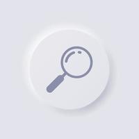 Magnifying Glass icon, White Neumorphism soft UI Design for Web design, Application UI and more, Button, Vector. vector