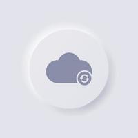 icono de nube con flecha de rotación, diseño de interfaz de usuario suave de neumorfismo blanco para diseño web, interfaz de usuario de aplicación y más, botón, vector. vector