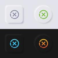 Cross icon set, Multicolor neumorphism button soft UI Design for Web design, Application UI and more, Button, Vector. vector