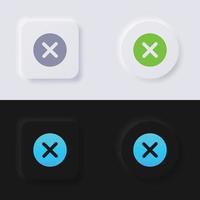 Cross icon set, Multicolor neumorphism button soft UI Design for Web design, Application UI and more, Button, Vector. vector