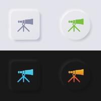 Binoculars icon set, Multicolor neumorphism button soft UI Design for Web design, Application UI and more, Icon set, Button, Vector. vector