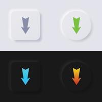 Download button, Arrow Icon set, Multicolor neumorphism button soft UI Design for Web design, Application UI and more, Button, Vector. vector