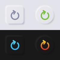 Circular arrow button icon, Reload button Icon set, Multicolor neumorphism button soft UI Design for Web design, Application UI and more, Button, Vector. vector