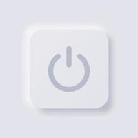 Power button icon, White Neumorphism soft UI Design for Web design, Application UI and more, Button, Vector. vector