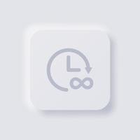 icono de flecha circular con símbolo infinito, diseño de interfaz de usuario suave de neumorfismo blanco para diseño web, interfaz de usuario de aplicación y más, botón, vector. vector