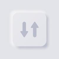 Up and Down arrow icon, White Neumorphism soft UI Design for Web design, Application UI and more, Button, Vector. vector