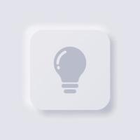 Lightbulb icon, White Neumorphism soft UI Design for Web design, Application UI and more, Button, Vector. vector