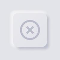 Cross icon, White Neumorphism soft UI Design for Web design, Application UI and more, Button, Vector. vector