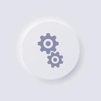 Cog icon, White Neumorphism soft UI Design for Web design, Application UI and more, Button, Vector. vector