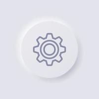 Cog icon, White Neumorphism soft UI Design for Web design, Application UI and more, Button, Vector. vector