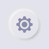 Cog icon, White Neumorphism soft UI Design for Web design, Application UI and more, Button, Vector. vector