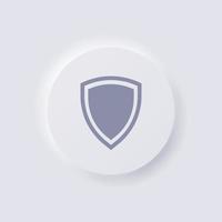 Shield icon, White Neumorphism soft UI Design for Web design, Application UI and more, Button, Vector. vector