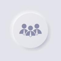 Group of people Icon, White Neumorphism soft UI Design for Web design, Application UI and more, Button, Vector. vector