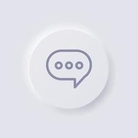 Speech balloon icon, White Neumorphism soft UI Design for Web design, Application UI and more, Button, Vector. vector