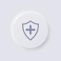 icono de escudo, diseño de interfaz de usuario suave de neumorfismo blanco para diseño web, interfaz de usuario de aplicación y más, botón, vector. vector