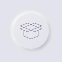 Box icon, White Neumorphism soft UI Design for Web design, Application UI and more, Button, Vector. vector