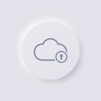 Cloud icon with Arrow symbol, White Neumorphism soft UI Design for Web design, Application UI and more, Button, Vector. vector